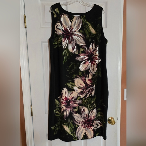 Calvin Klein Floral Black Dress - Picture 1 of 6